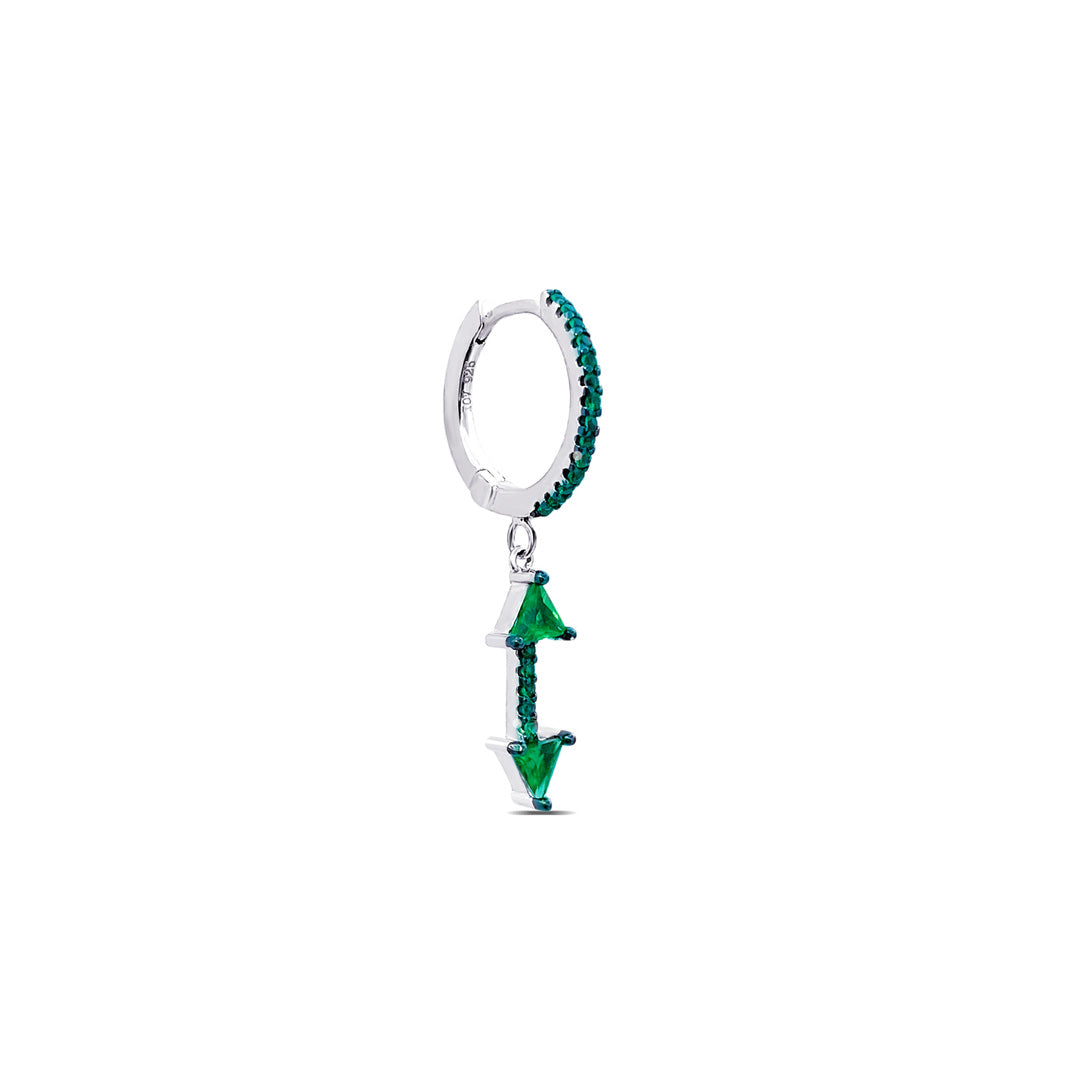Arrow shape dangling hoop earring.