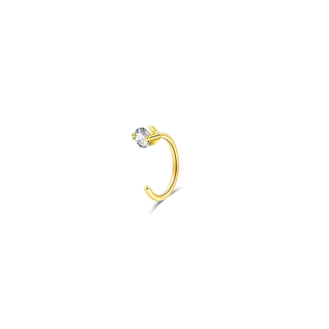 CZ pear and round shape open hoops.
