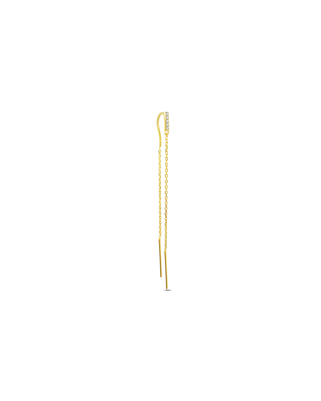 CZ bar threader style earring.