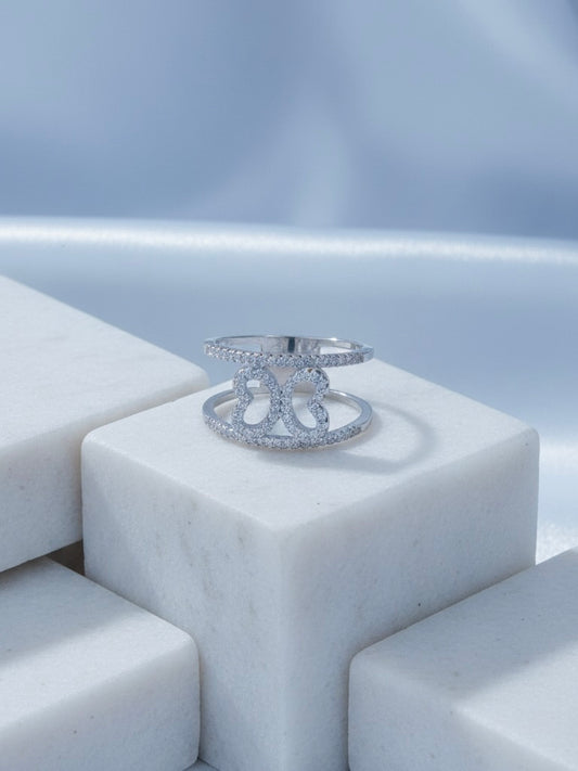 cZ Butterfly cage ring