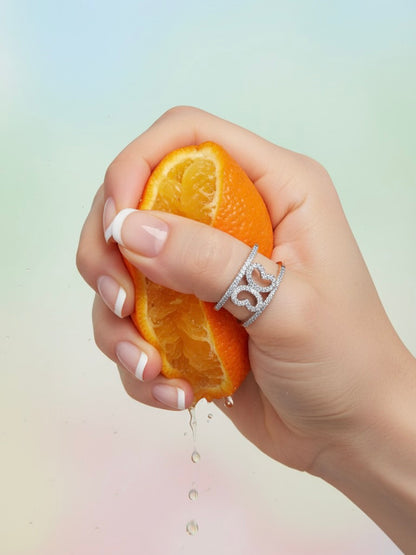 cZ Butterfly cage ring