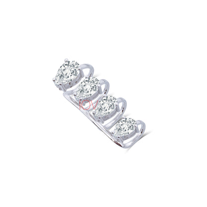 single earcuff with four pear shaped stones.