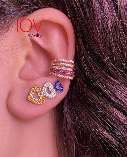 Rosegold multi-lines earcuff.