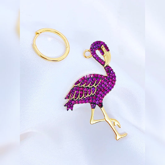 Pink Swan shape earring.