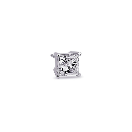 4 mm princess cut stud earring.