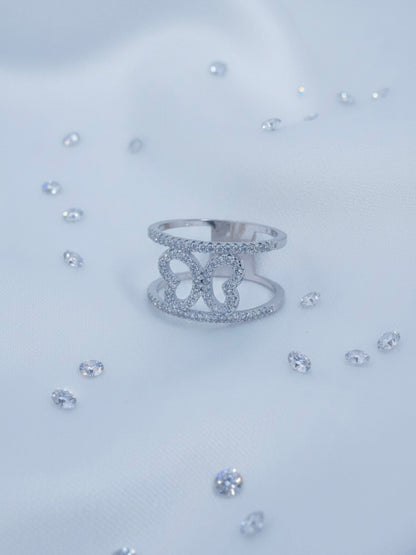 cZ Butterfly cage ring