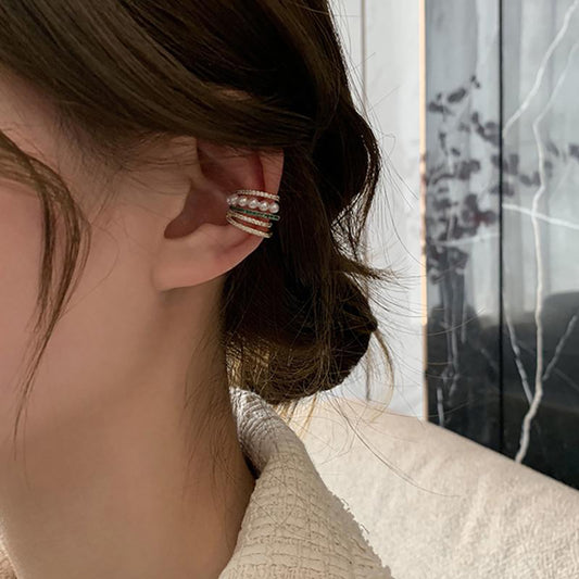 emerald and pearl earcuff