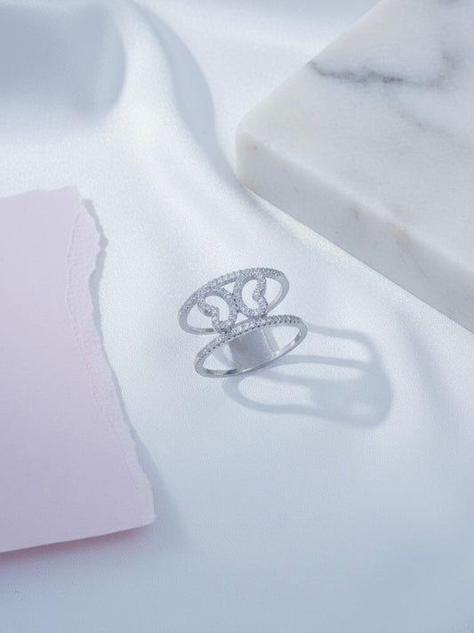 cZ Butterfly cage ring