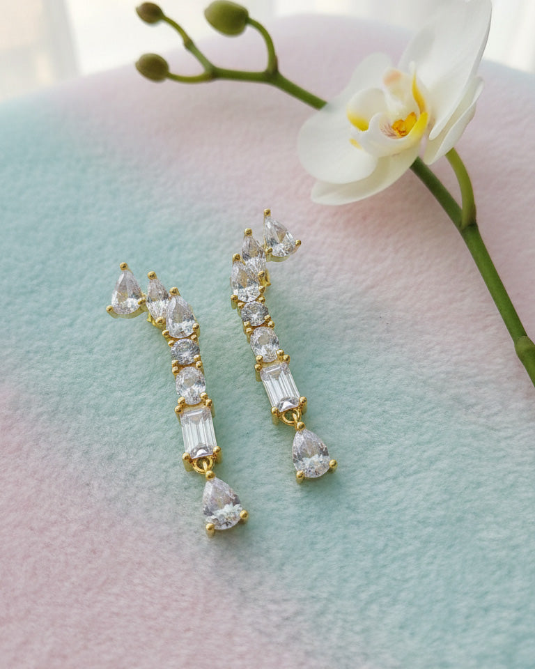 multi-stone shapes cone shape earrings.