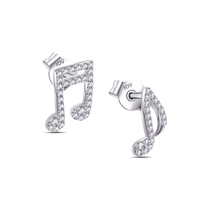 music keys signs stud earrings.