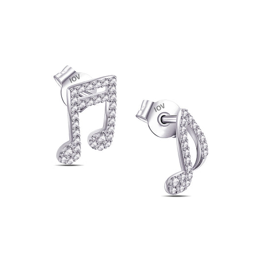 music keys signs stud earrings.