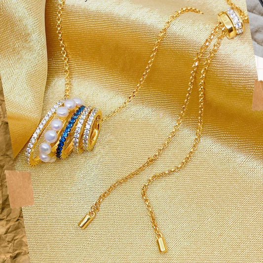multihoop adjustable length necklace.