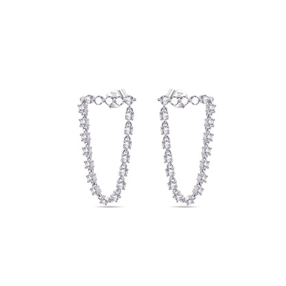 CZ bar loop earring.