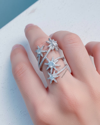 multi stars CZ long ring.