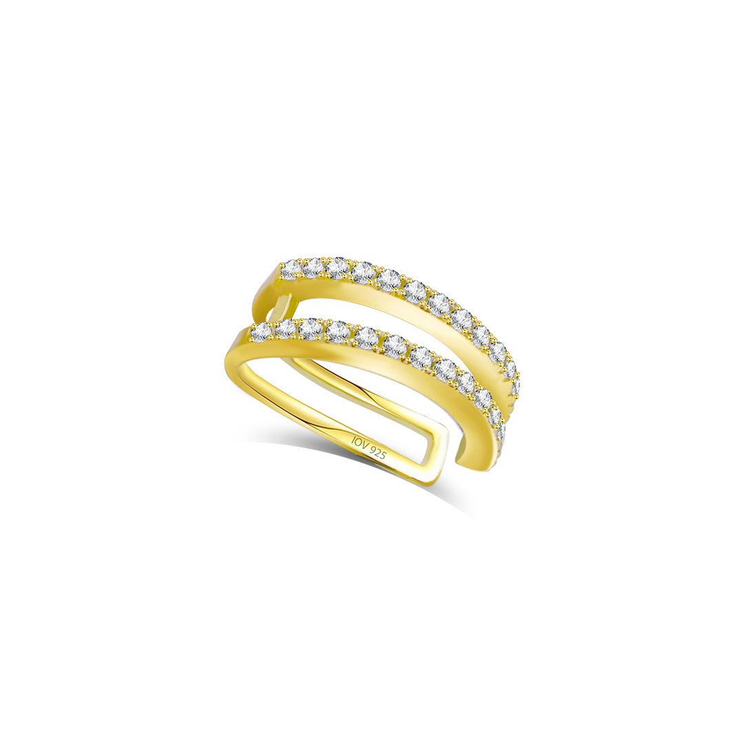 double CZ lines earcuff.