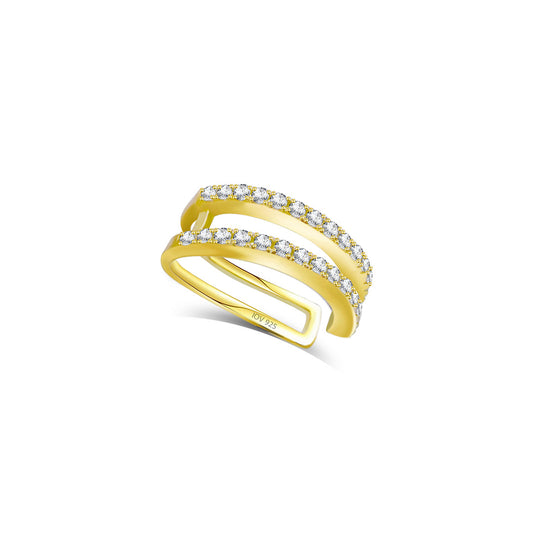 double CZ lines earcuff.