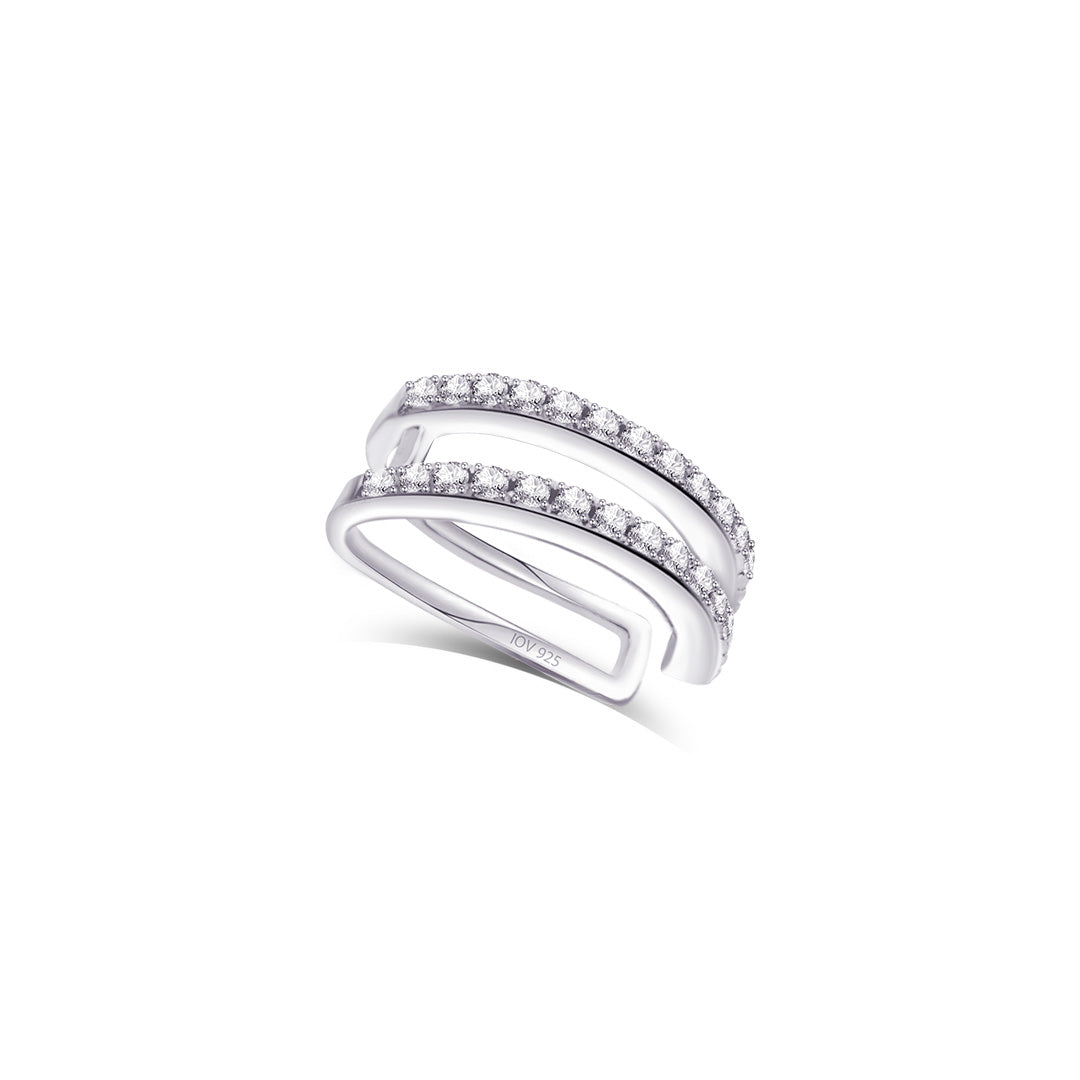 double CZ lines earcuff.