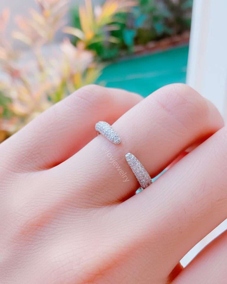 simple open CZ adjustable ring.