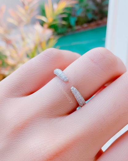 simple open CZ adjustable ring.