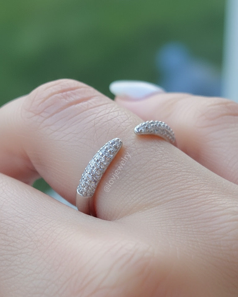 simple open CZ adjustable ring.