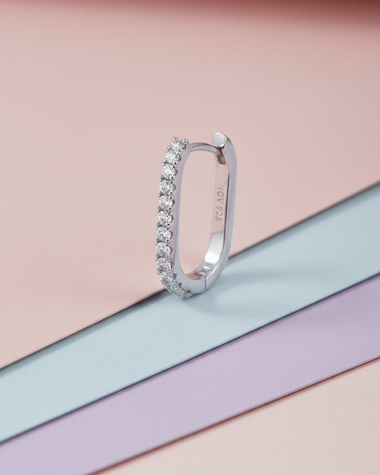 rectangular hoop earring.