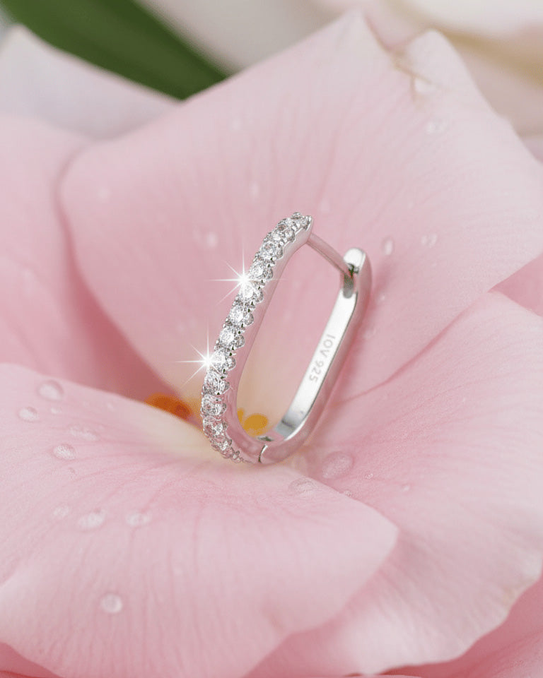 rectangular hoop earring.