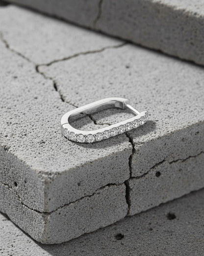 rectangular hoop earring.
