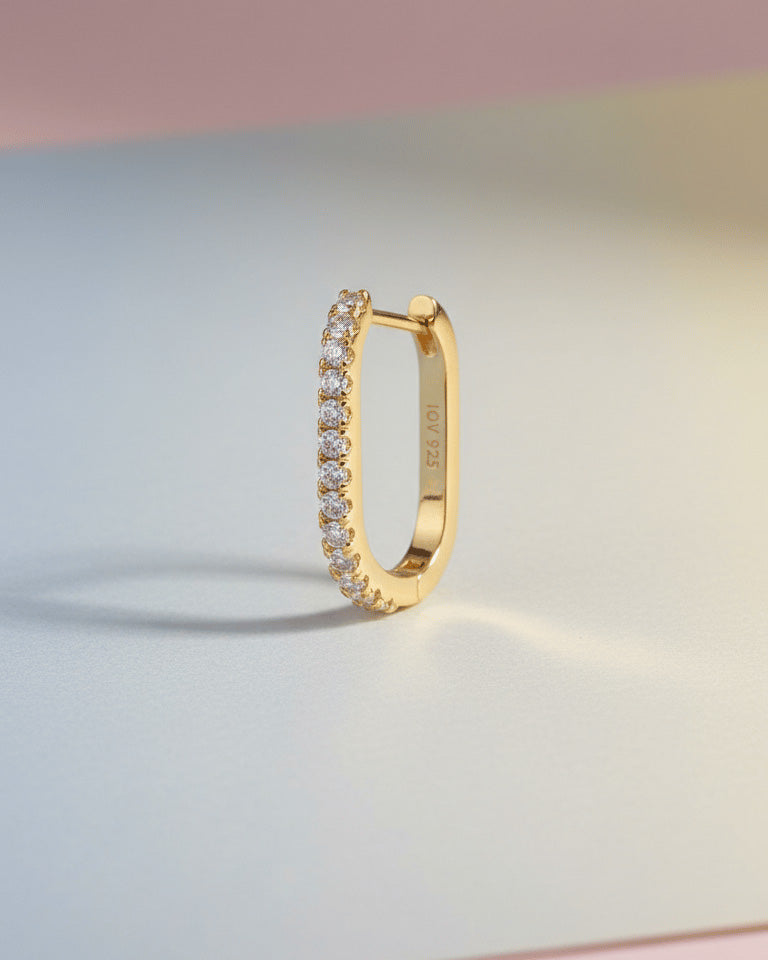 rectangular hoop earring.