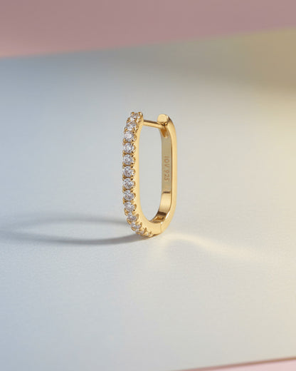 rectangular hoop earring.