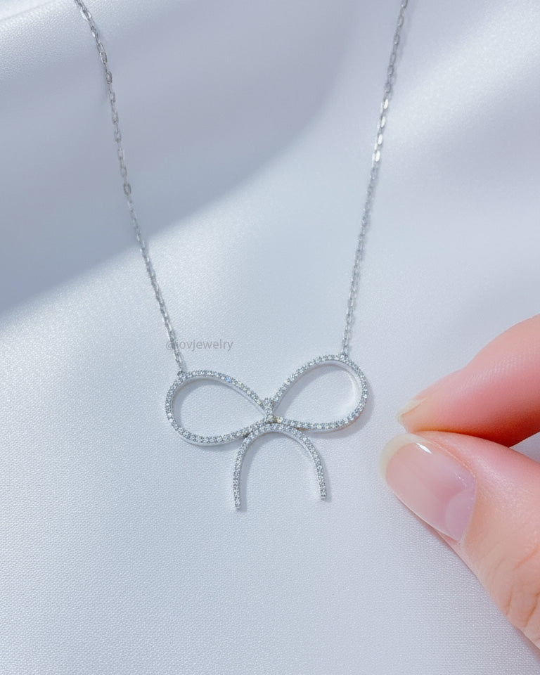 CZ Bowtie shape necklace.