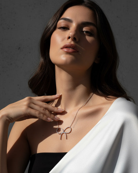 CZ Bowtie shape necklace.