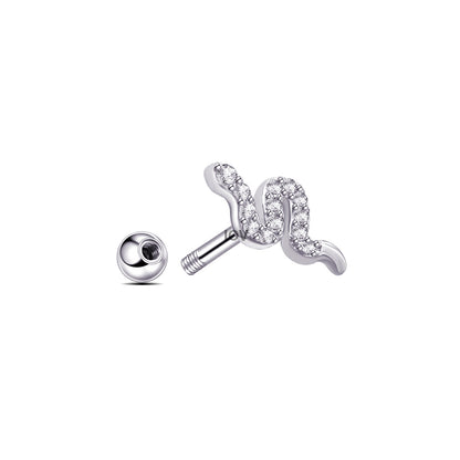 snake screw back ball piercing.