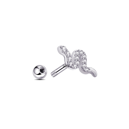 snake screw back ball piercing.