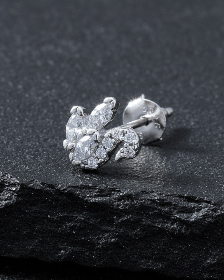 6.5 mm tiny swan shape stud earring.