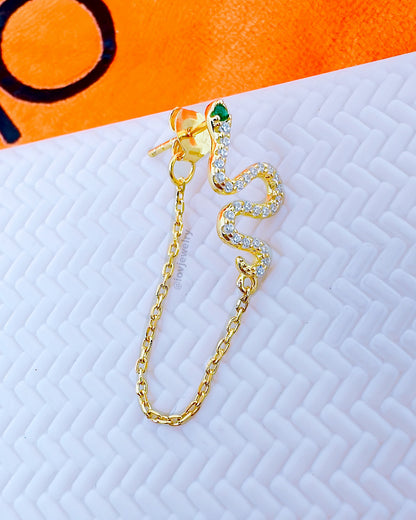 back and front serpent chain earring.
