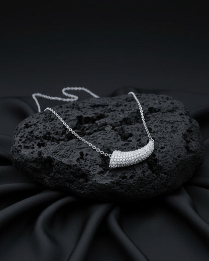 fang shape CZ necklace.