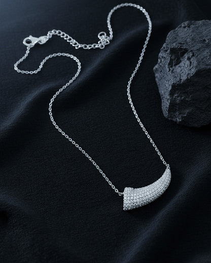 fang shape CZ necklace.