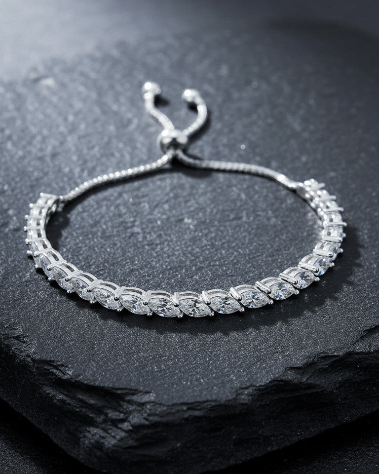 marquise CZ adjustable length bracelet.