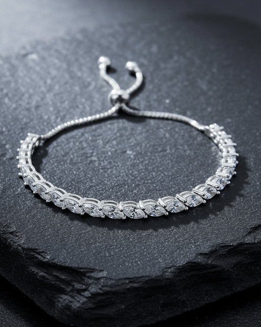 marquise CZ adjustable length bracelet.