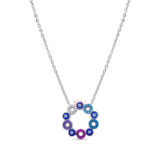 colored eye circle necklace.
