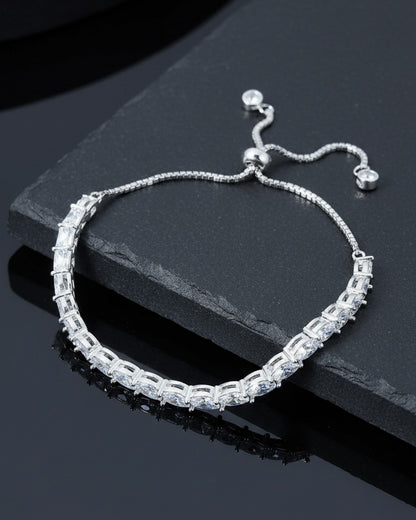 marquise CZ adjustable length bracelet.
