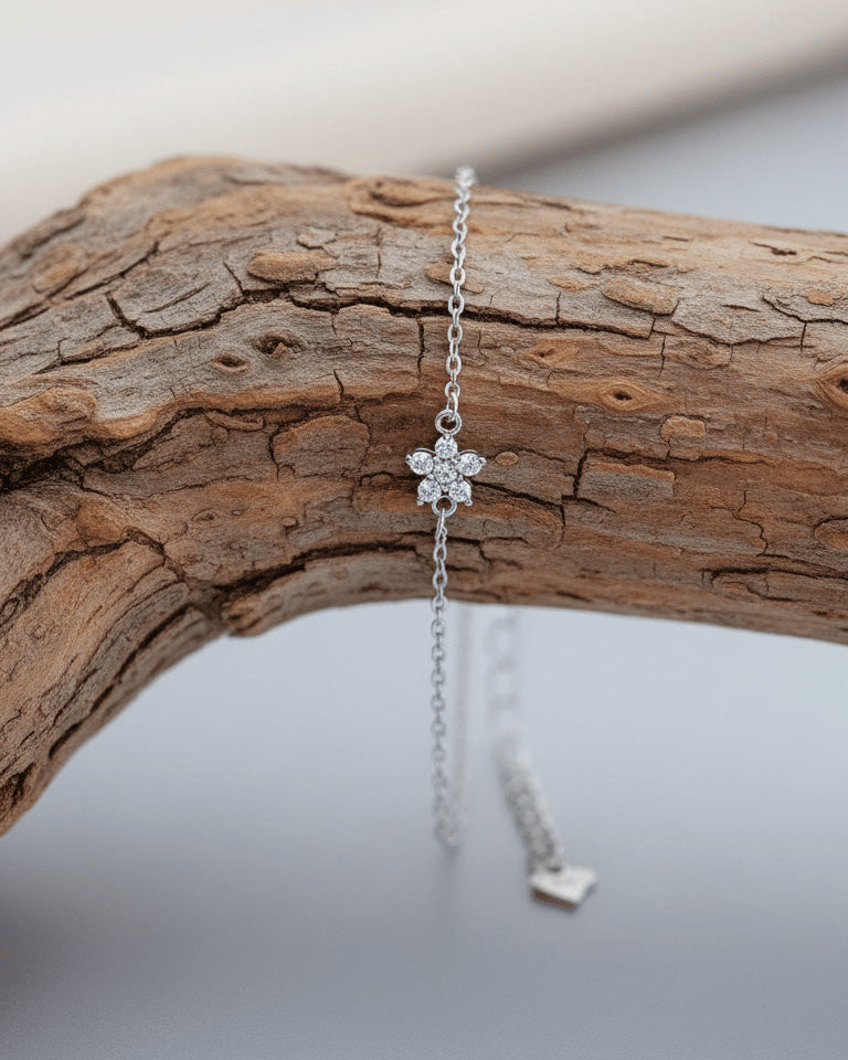 5 mm. cluster flower shape bracelet.