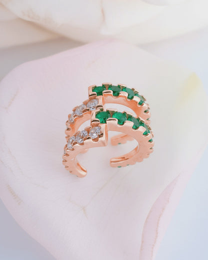 rose gold double sided earcuff