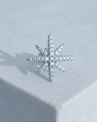 CZ star shape stud earring.