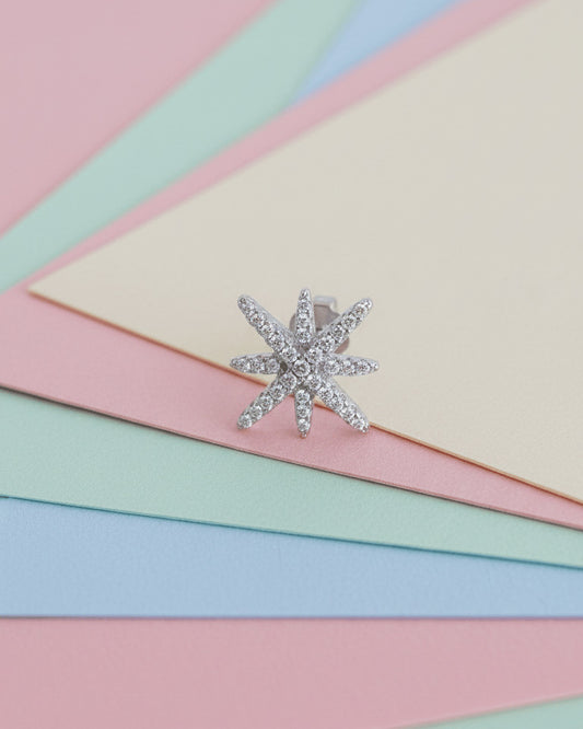 CZ star shape stud earring.