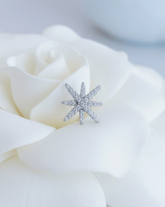 CZ star shape stud earring.