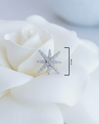 CZ star shape stud earring.