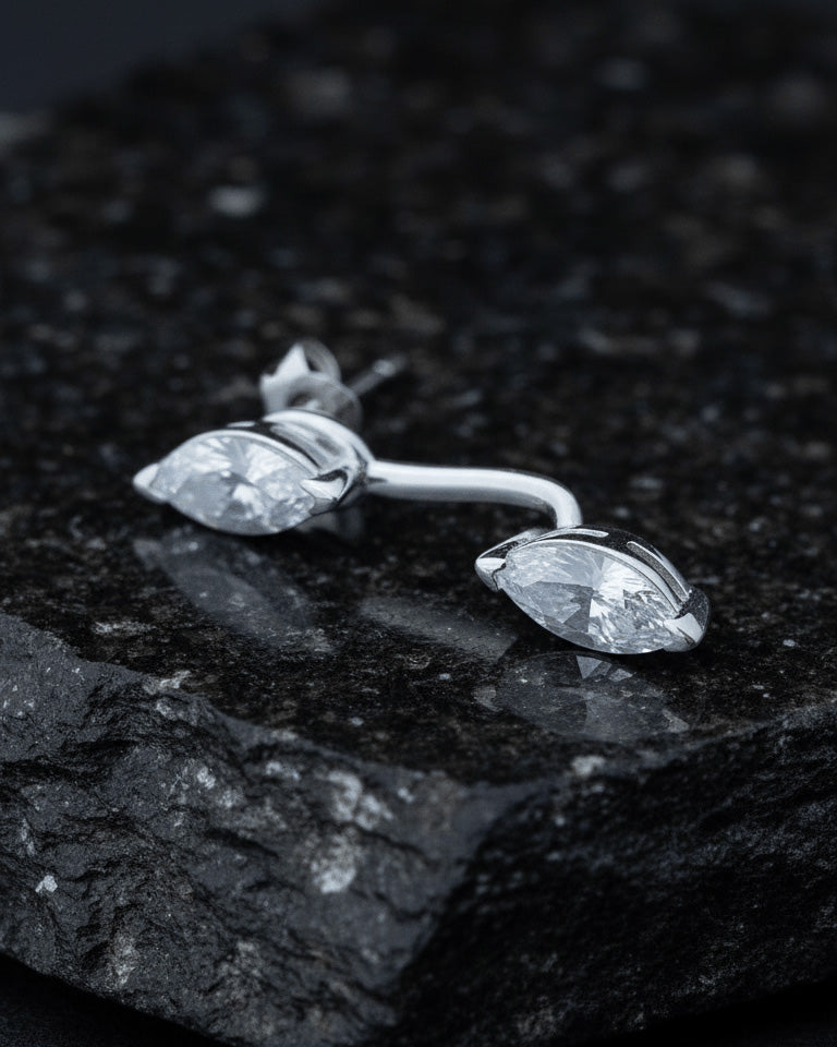 Back to front marquise shape earring.
