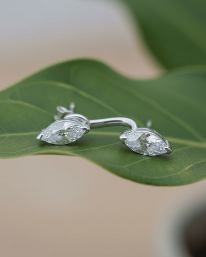 Back to front marquise shape earring.