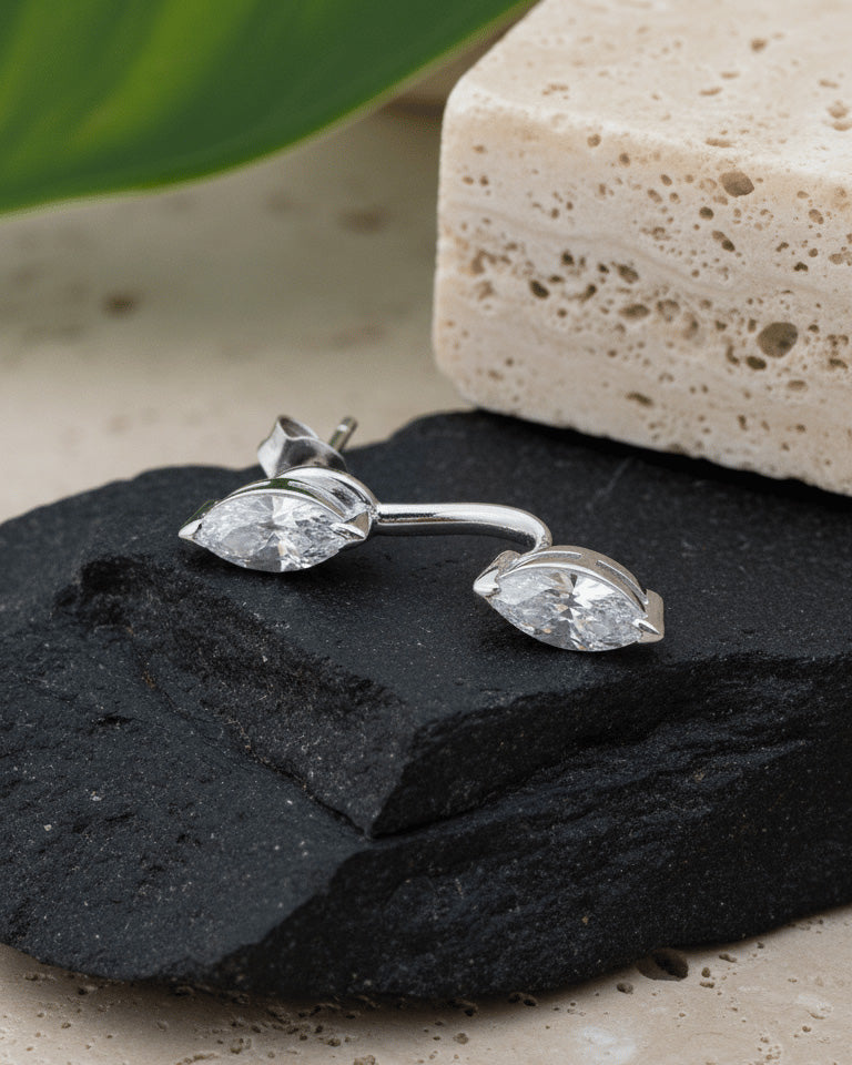 Back to front marquise shape earring.
